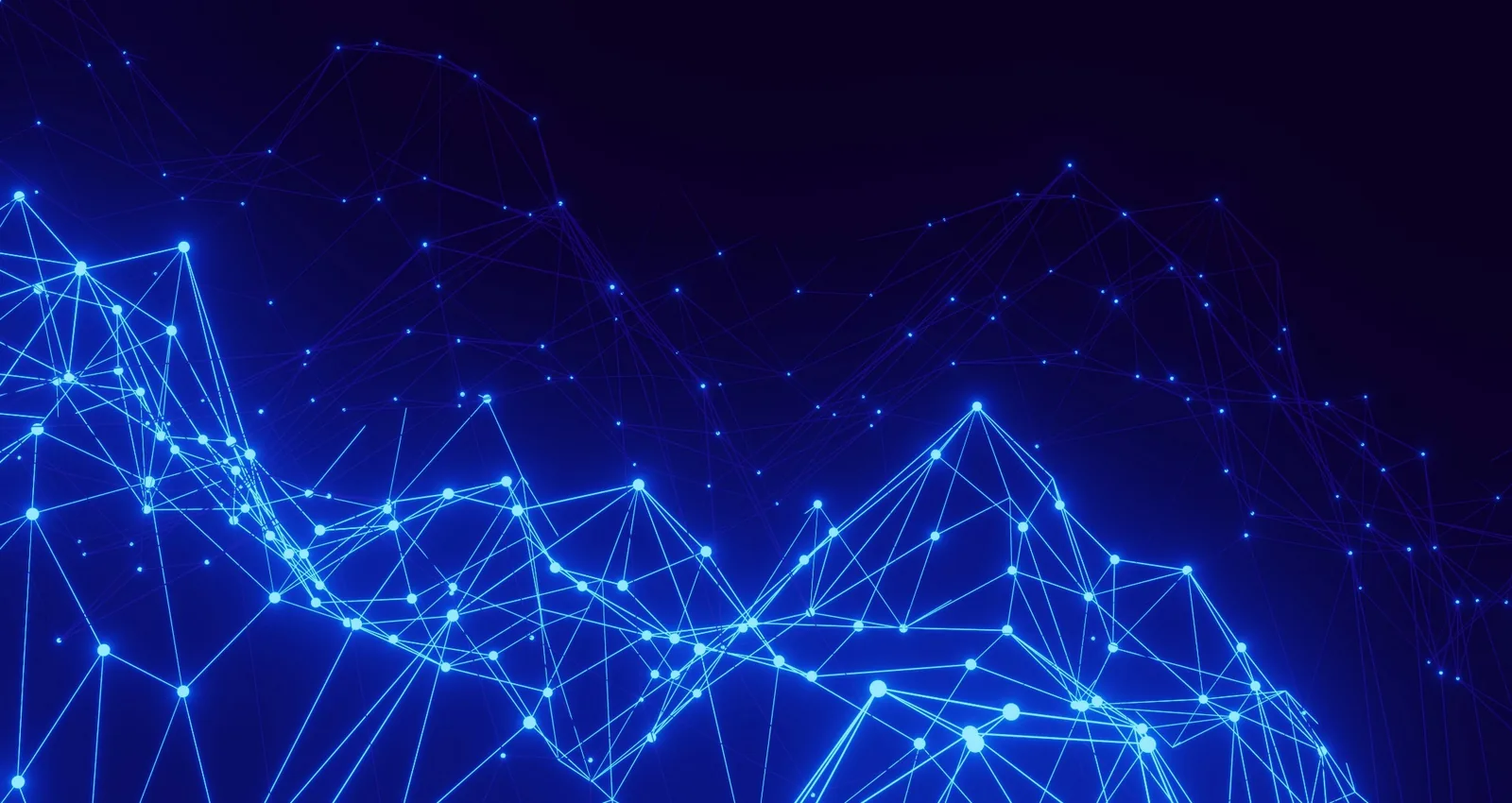 Blue points and connecting lines against a dark background